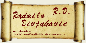 Radmilo Divjaković vizit kartica
